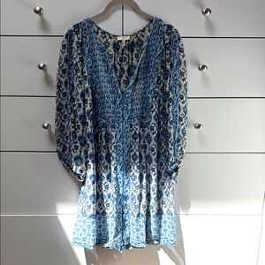 Joie Floral Blue and Cream Dress